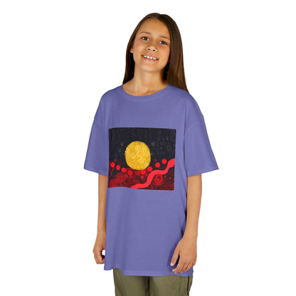 Aboriginal Flag Artwork - Kids Heavy Cotton™ Tee (Rectangle)