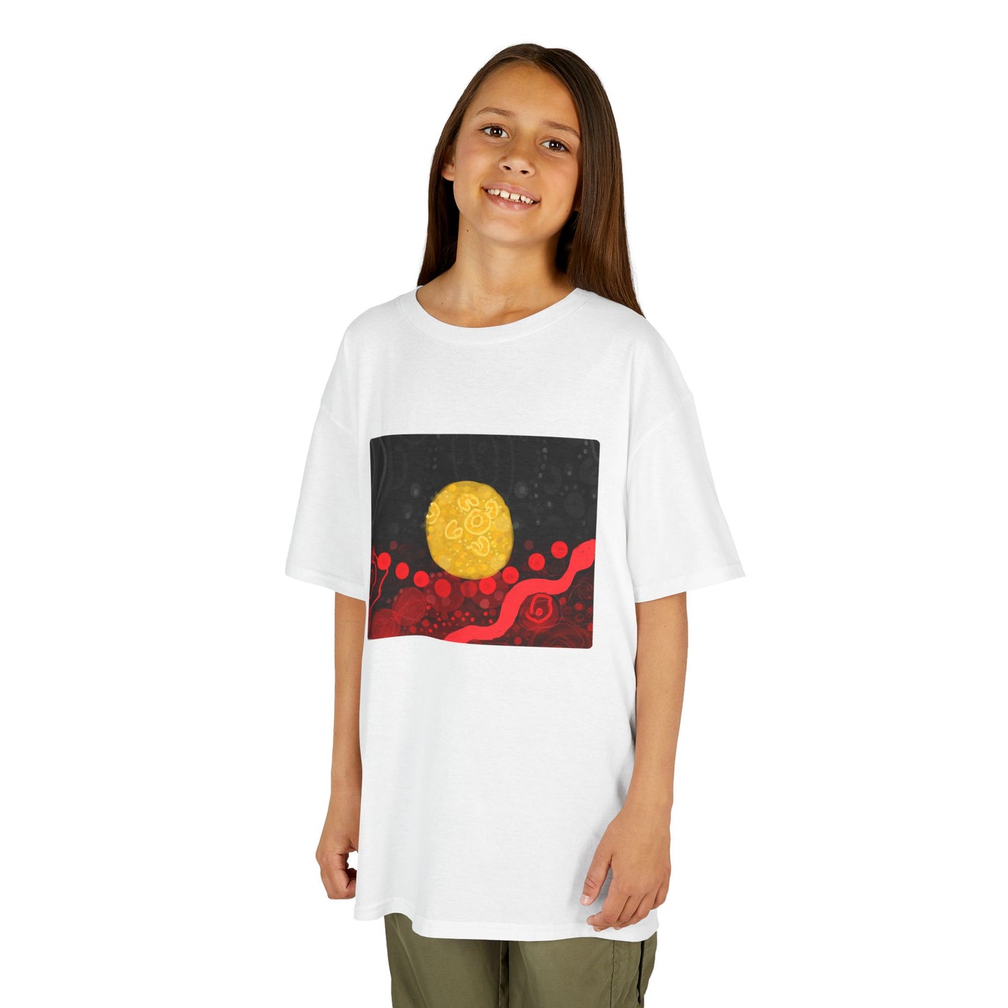 Aboriginal Flag Artwork - Kids Heavy Cotton™ Tee (Rectangle)