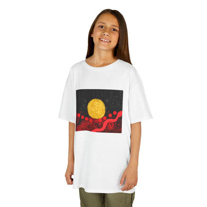 Aboriginal Flag Artwork - Kids Heavy Cotton™ Tee (Rectangle)