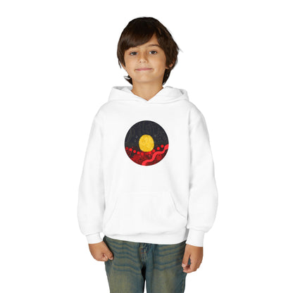 Aboriginal Flag Artwork - Kids Hoodie (Circle)
