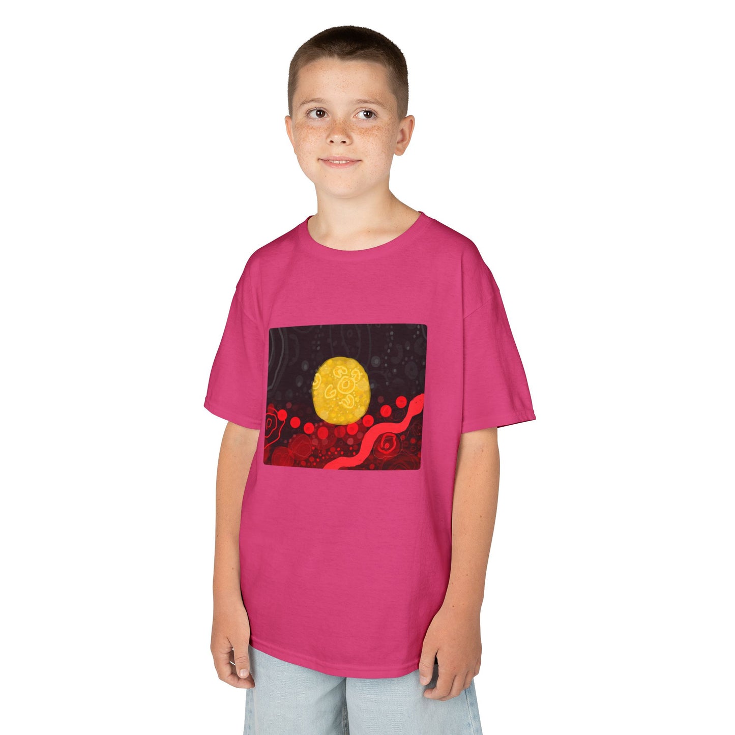 Aboriginal Flag Artwork - Kids Heavy Cotton™ Tee (Rectangle)