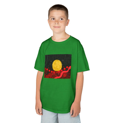 Aboriginal Flag Artwork - Kids Heavy Cotton™ Tee (Rectangle)