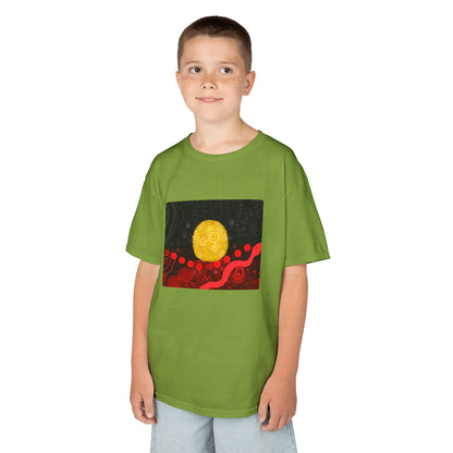 Aboriginal Flag Artwork - Kids Heavy Cotton™ Tee (Rectangle)