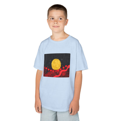 Aboriginal Flag Artwork - Kids Heavy Cotton™ Tee (Rectangle)