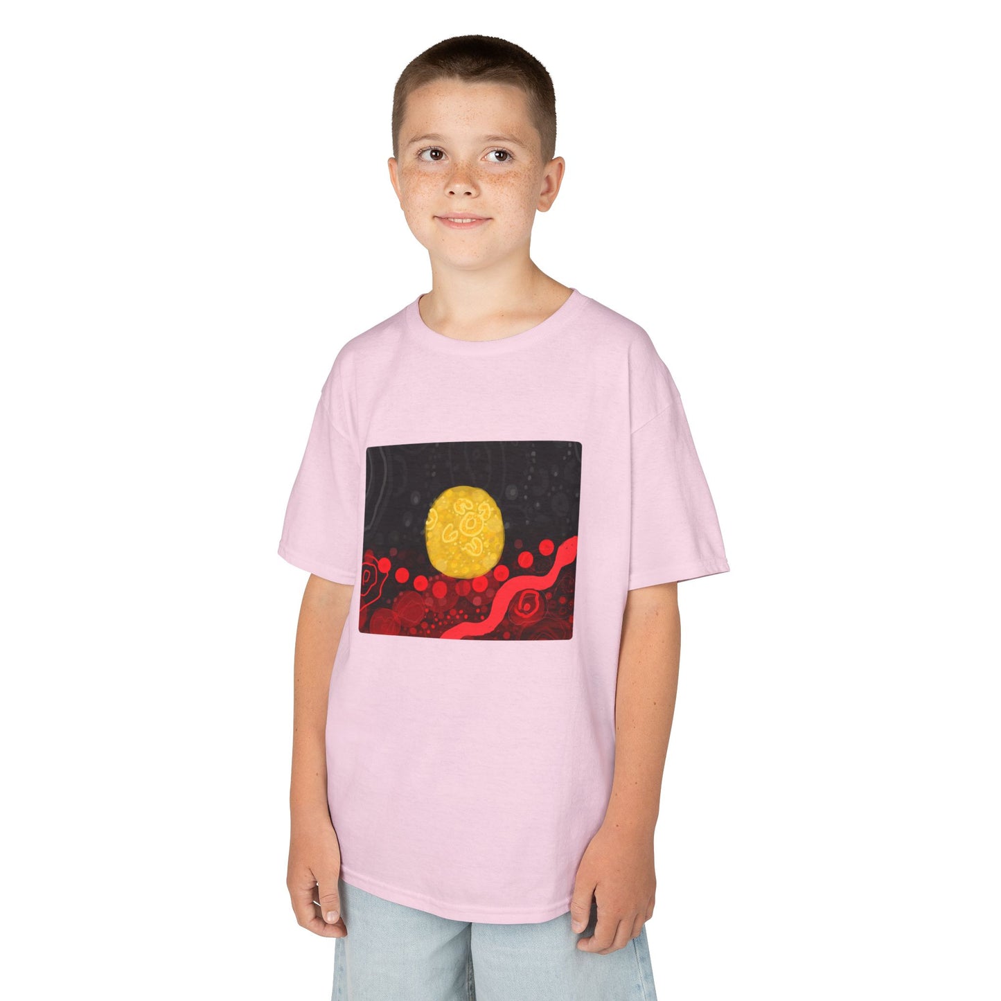 Aboriginal Flag Artwork - Kids Heavy Cotton™ Tee (Rectangle)