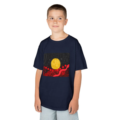 Aboriginal Flag Artwork - Kids Heavy Cotton™ Tee (Rectangle)