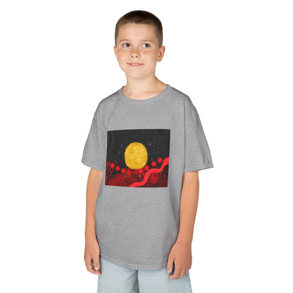 Aboriginal Flag Artwork - Kids Heavy Cotton™ Tee (Rectangle)