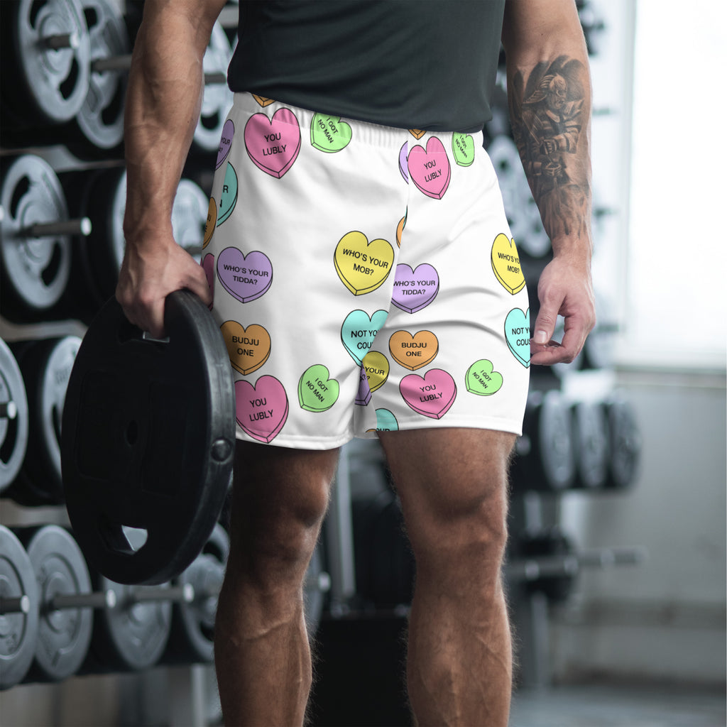 Men's Recycled Athletic Shorts (Candy Hearts) (Mob Only)