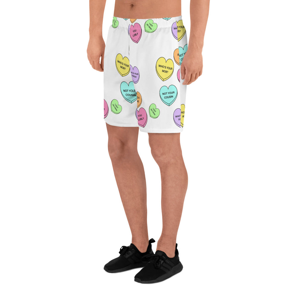 Men's Recycled Athletic Shorts (Candy Hearts) (Mob Only)