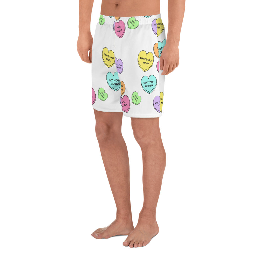 Men's Recycled Athletic Shorts (Candy Hearts) (Mob Only)
