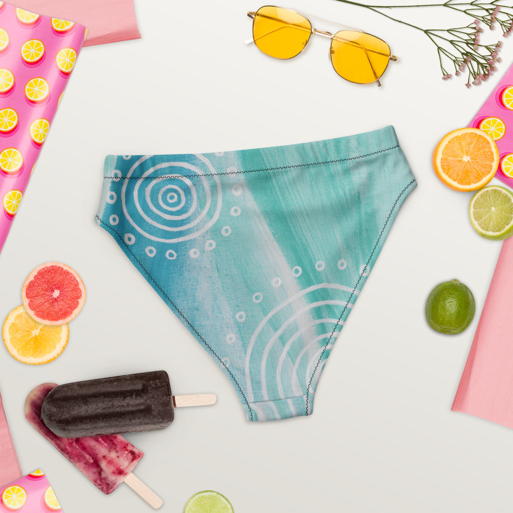 Recycled high-waisted bikini bottom