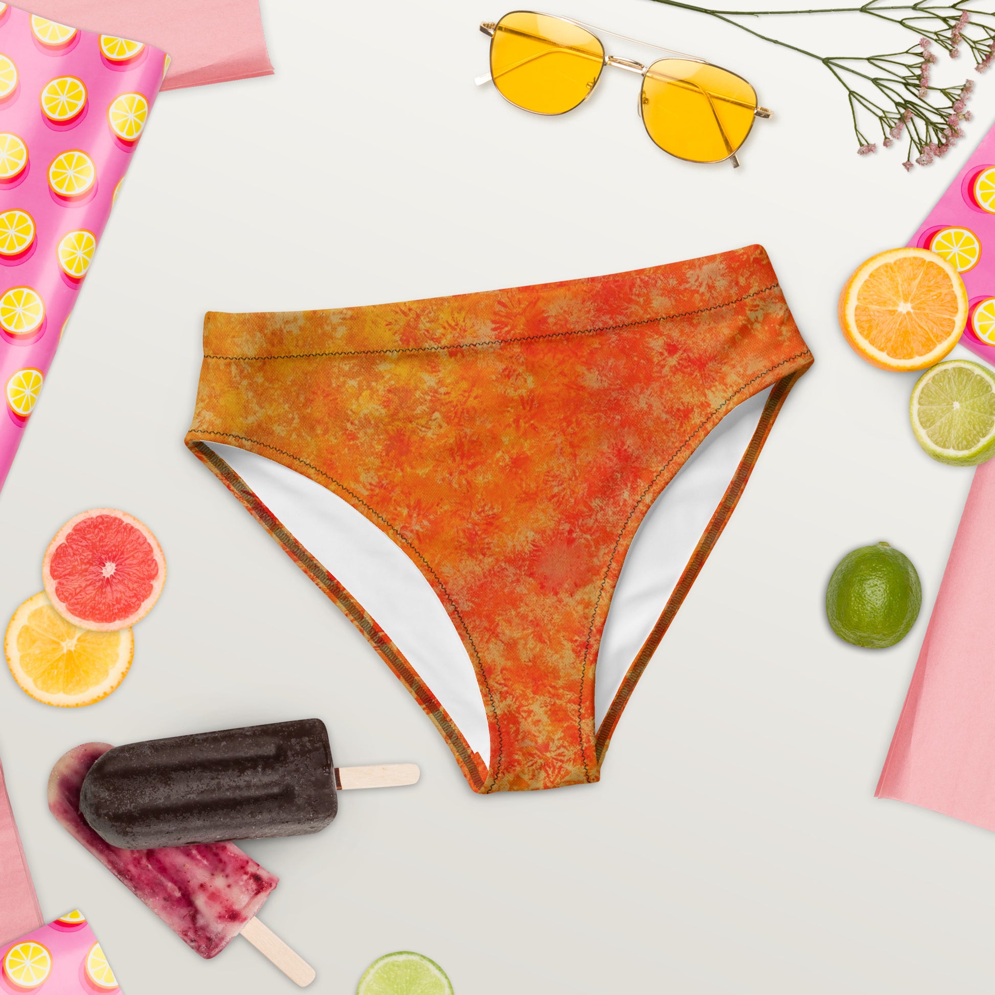 Recycled high-waisted bikini bottom