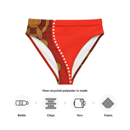 Recycled high-waisted bikini bottom