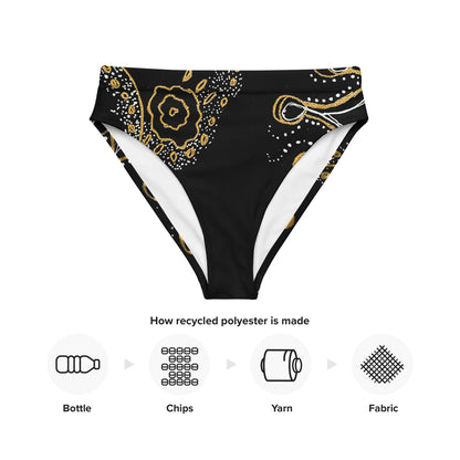 Recycled high-waisted bikini bottom