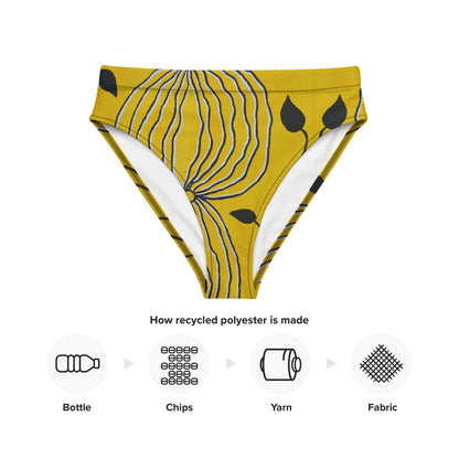 Recycled high-waisted bikini bottom