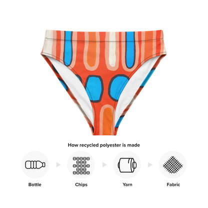 Recycled high-waisted bikini bottom