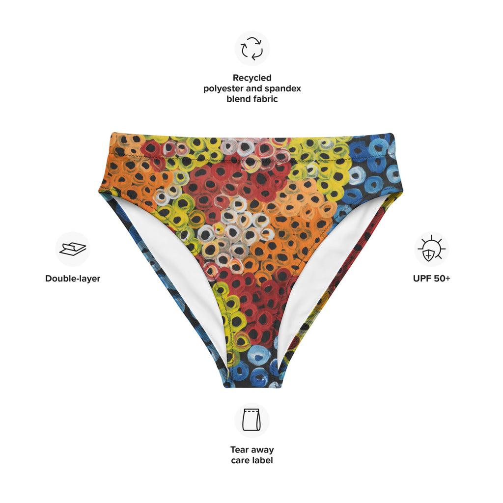 Recycled high-waisted bikini bottom