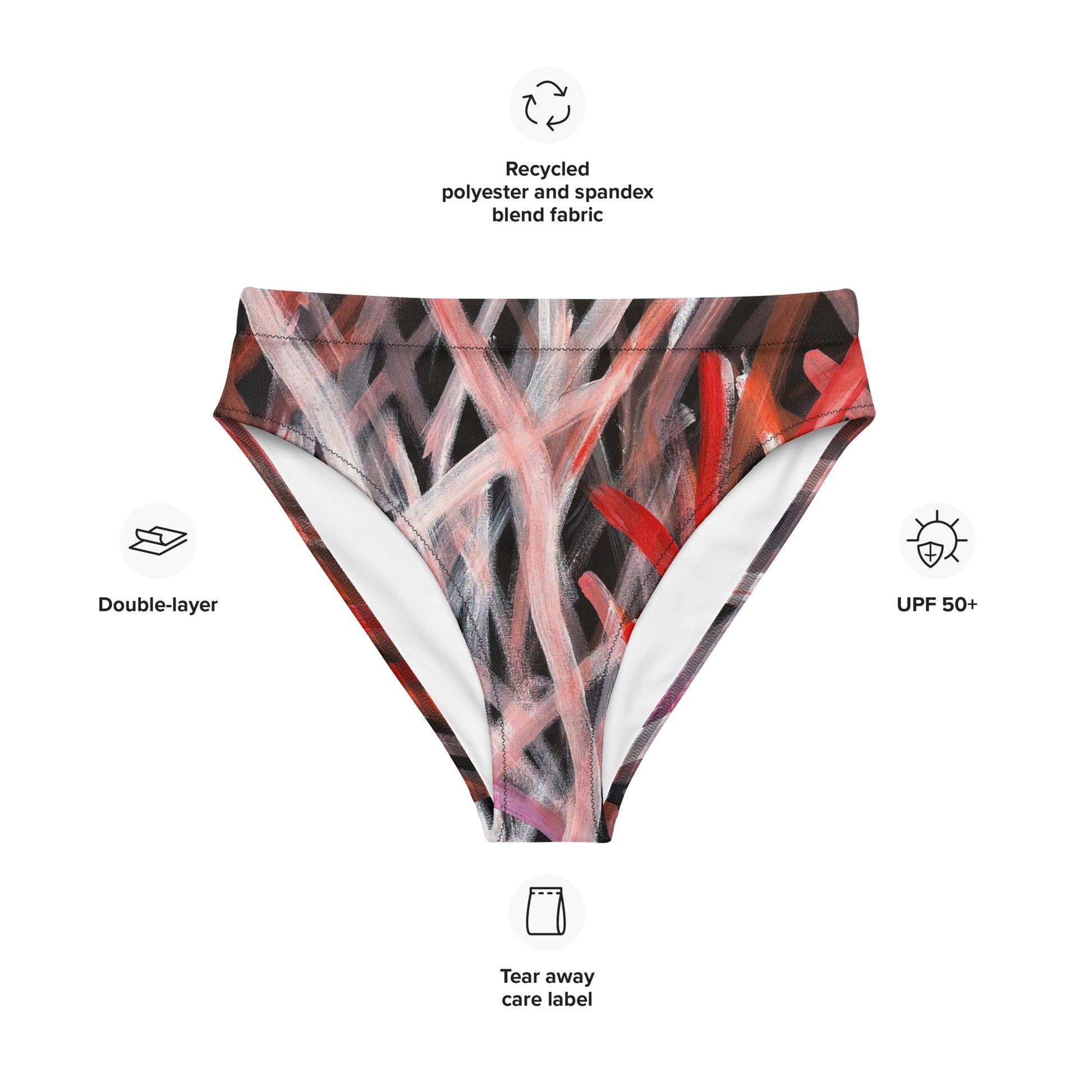 Recycled high-waisted bikini bottom