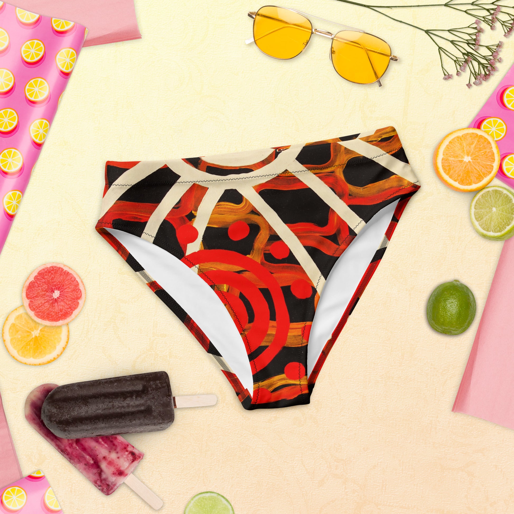 Recycled high-waisted bikini bottom