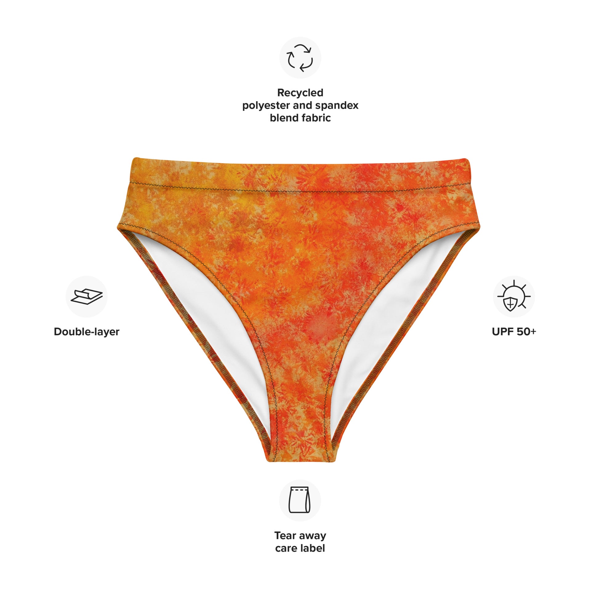 Recycled high-waisted bikini bottom