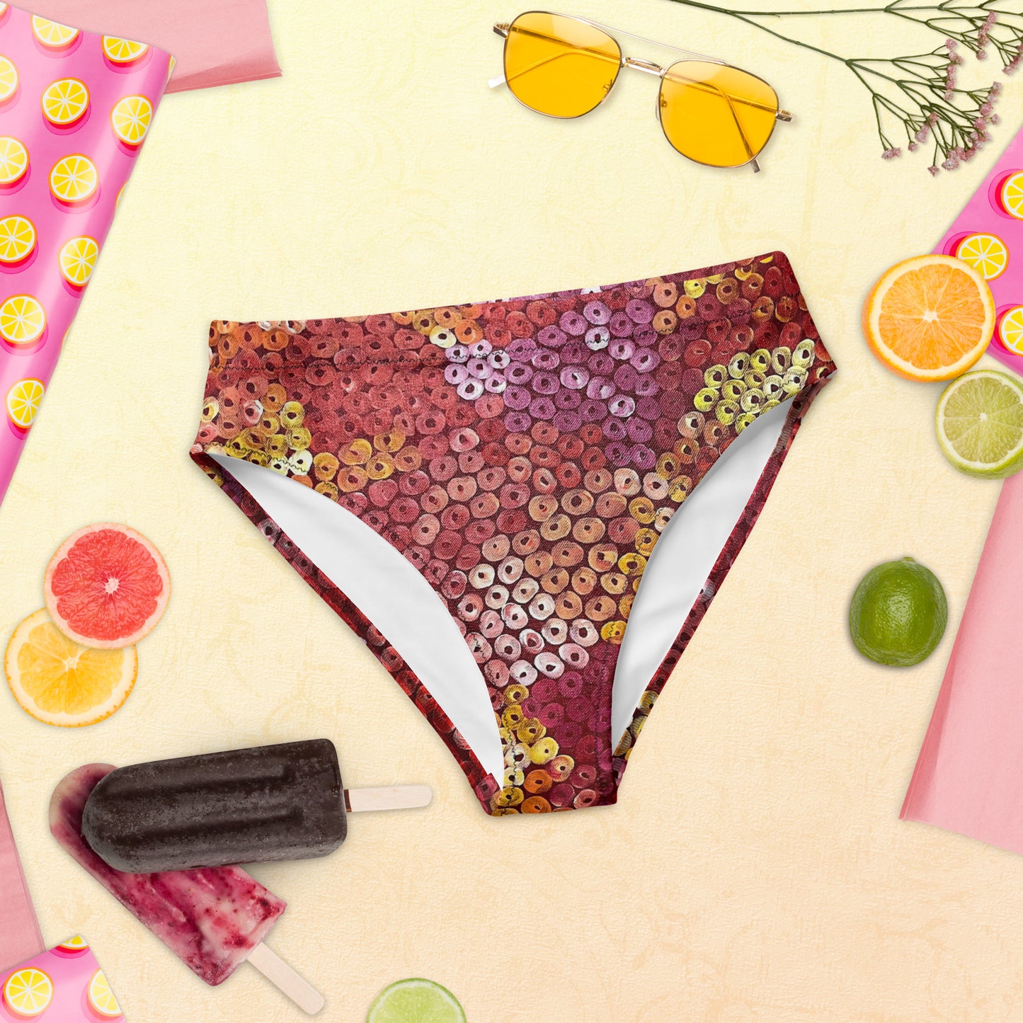 Recycled high-waisted bikini bottom