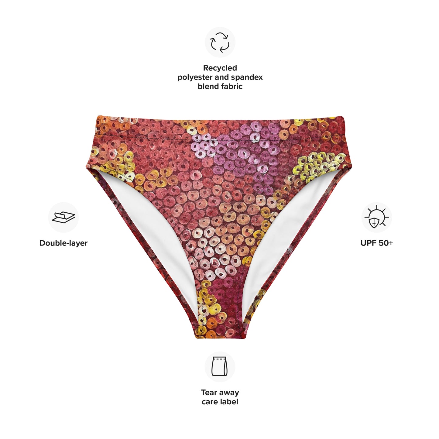 Recycled high-waisted bikini bottom