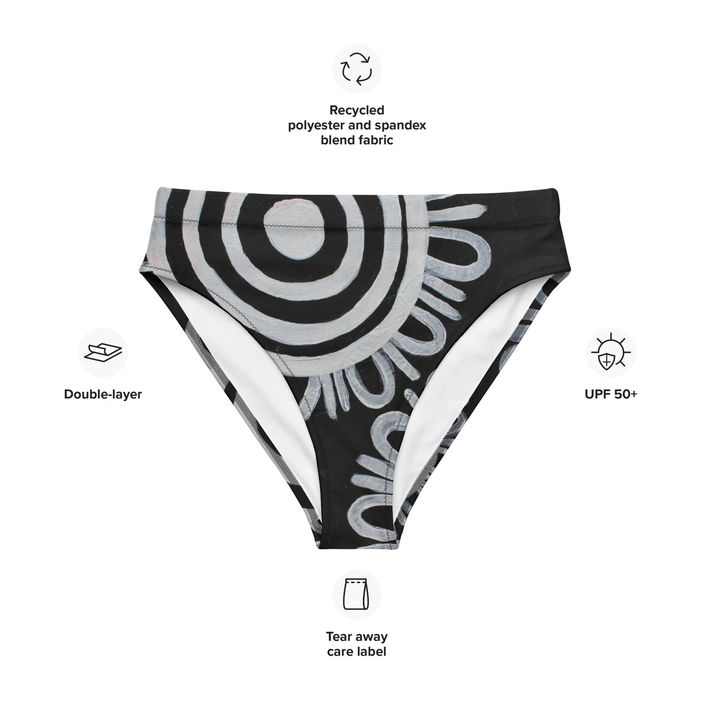 Recycled high-waisted bikini bottom