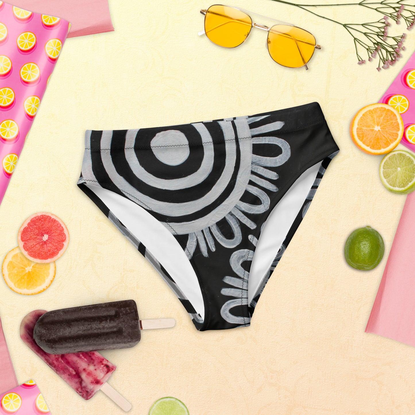 Recycled high-waisted bikini bottom