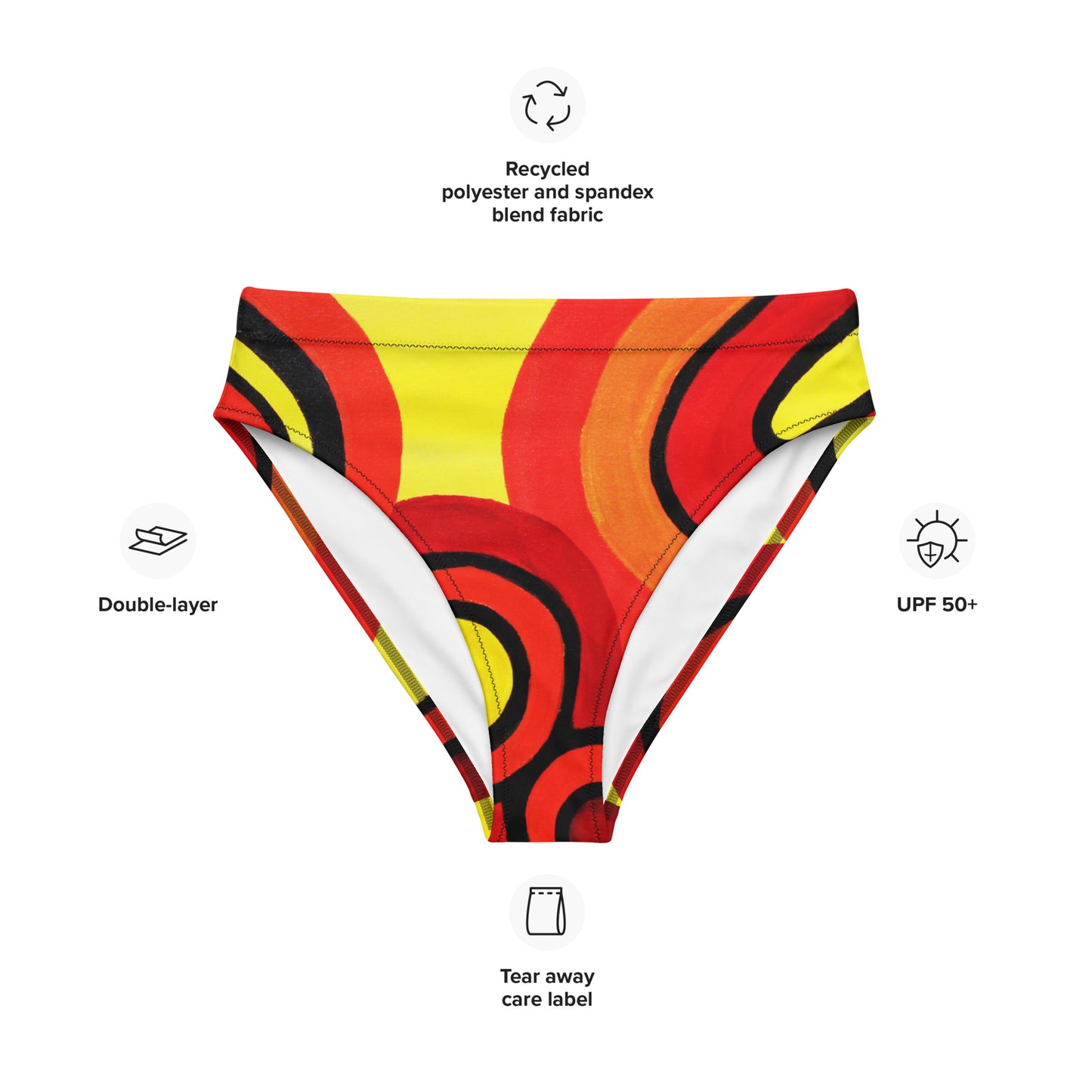 Recycled high-waisted bikini bottom