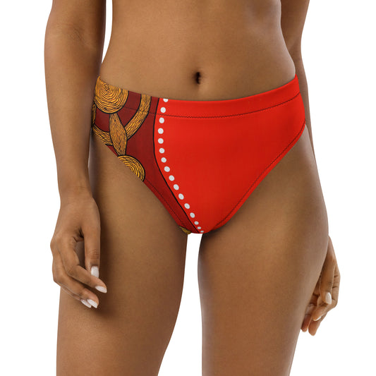 Recycled high-waisted bikini bottom