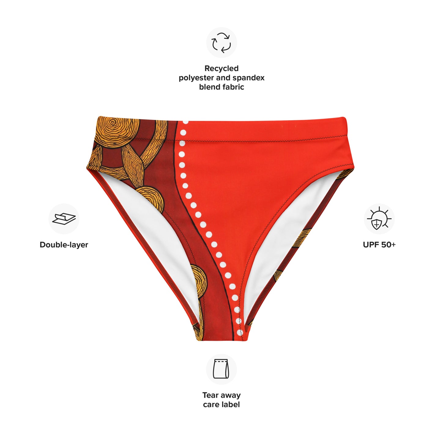 Recycled high-waisted bikini bottom