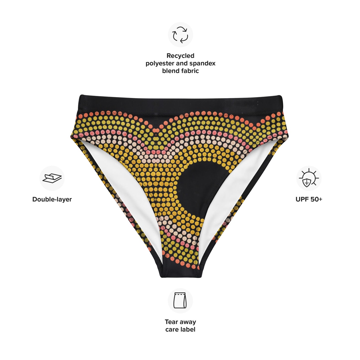 Recycled high-waisted bikini bottom