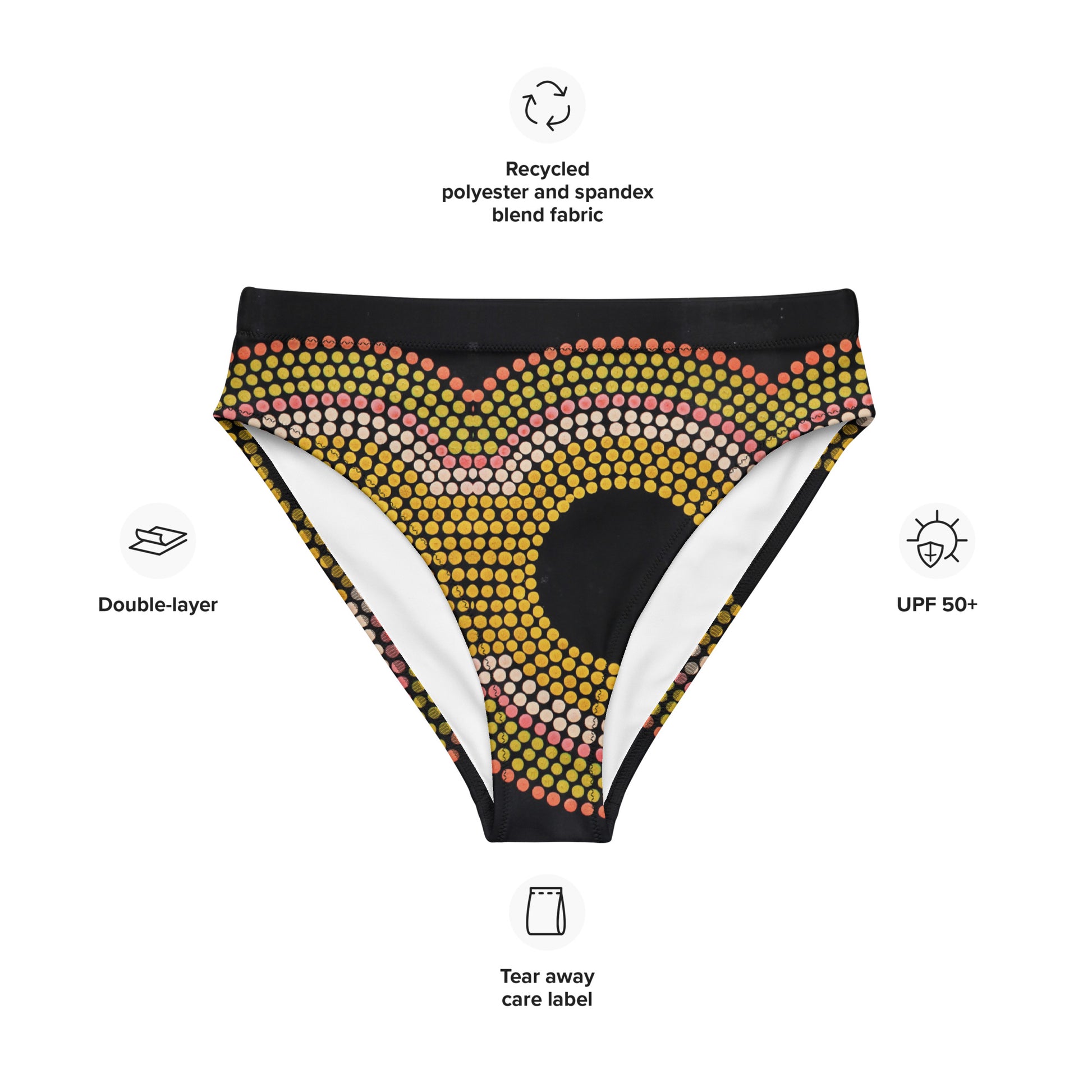 Recycled high-waisted bikini bottom