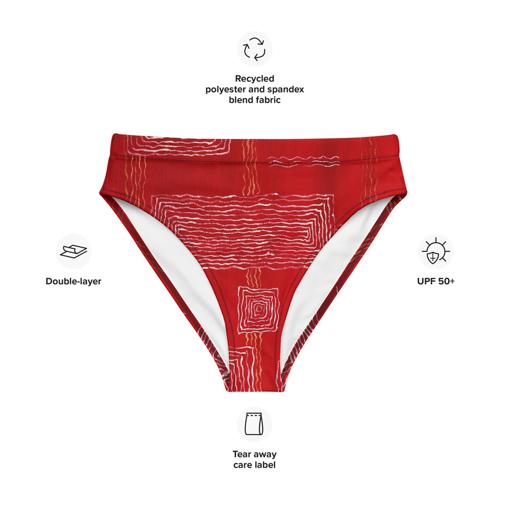 Recycled high-waisted bikini bottom