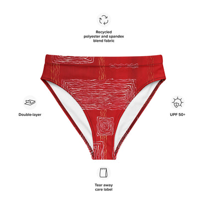 Recycled high-waisted bikini bottom