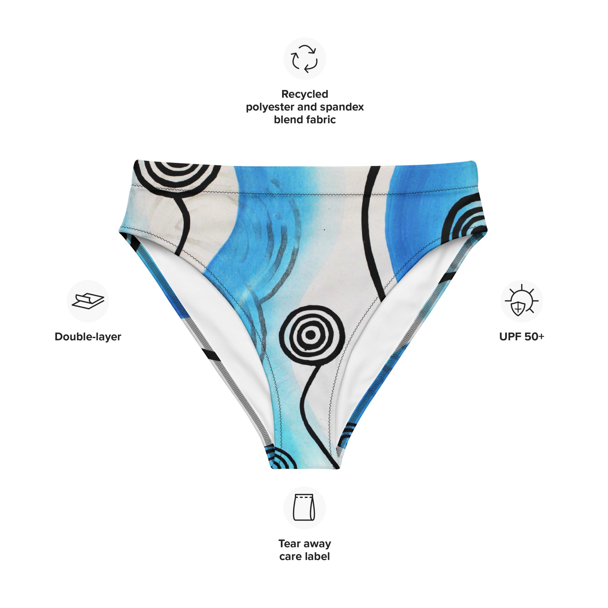 Recycled high-waisted bikini bottom