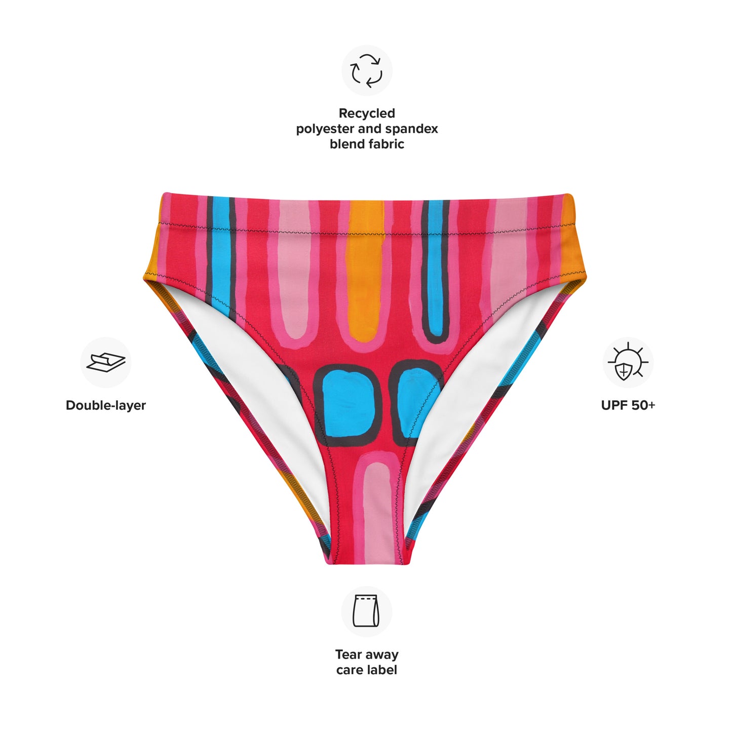 Recycled high-waisted bikini bottom