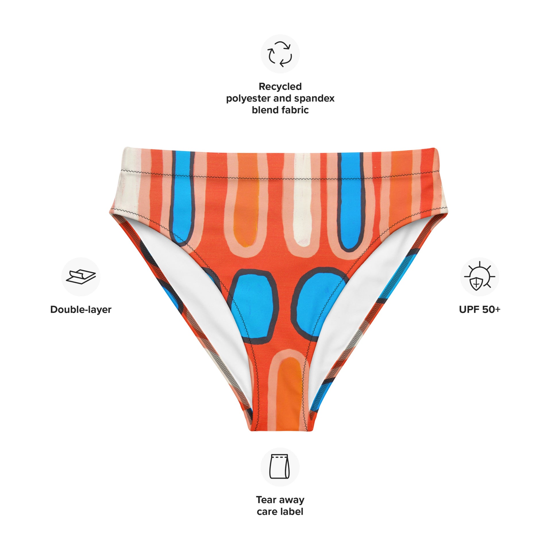 Recycled high-waisted bikini bottom