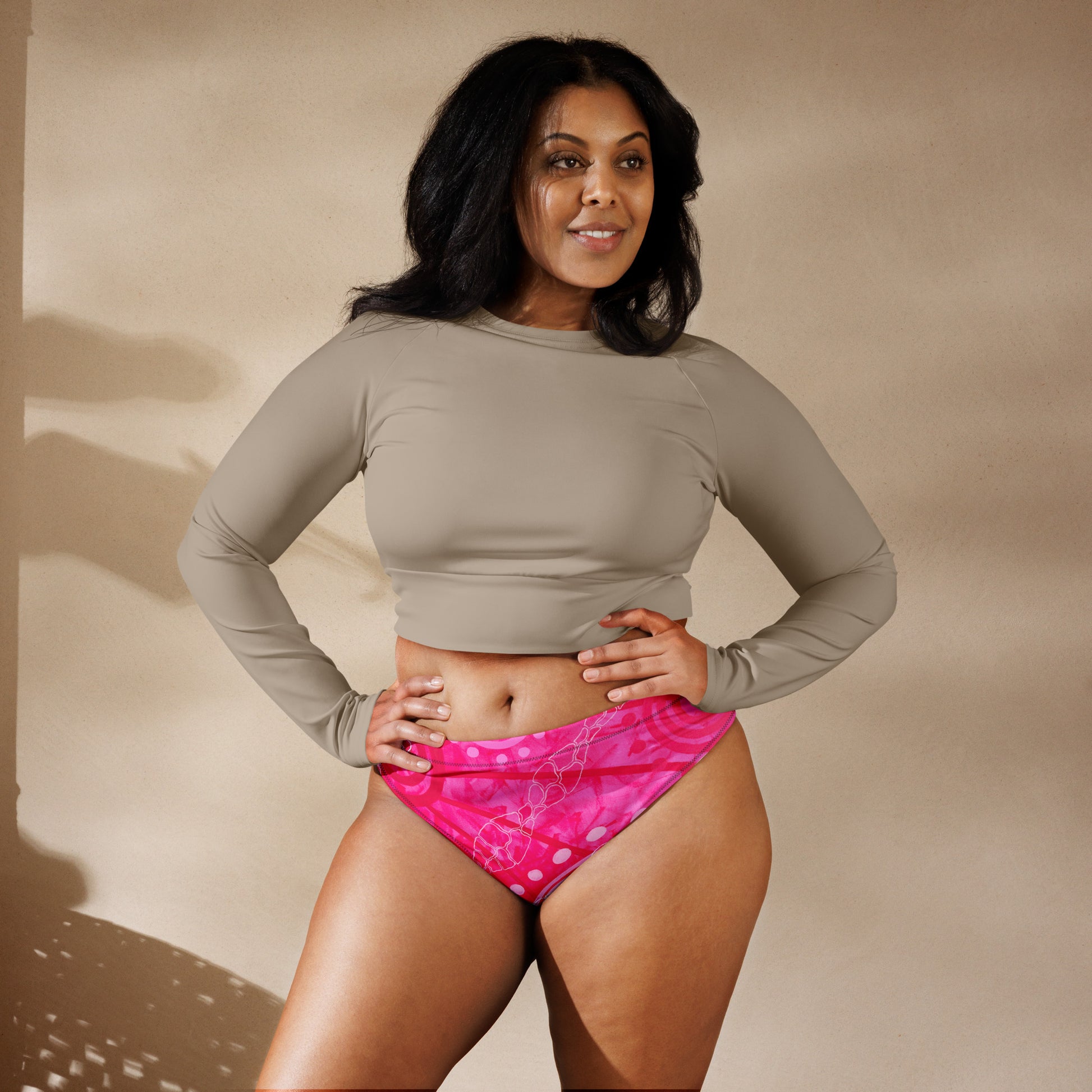 Recycled high-waisted bikini bottom