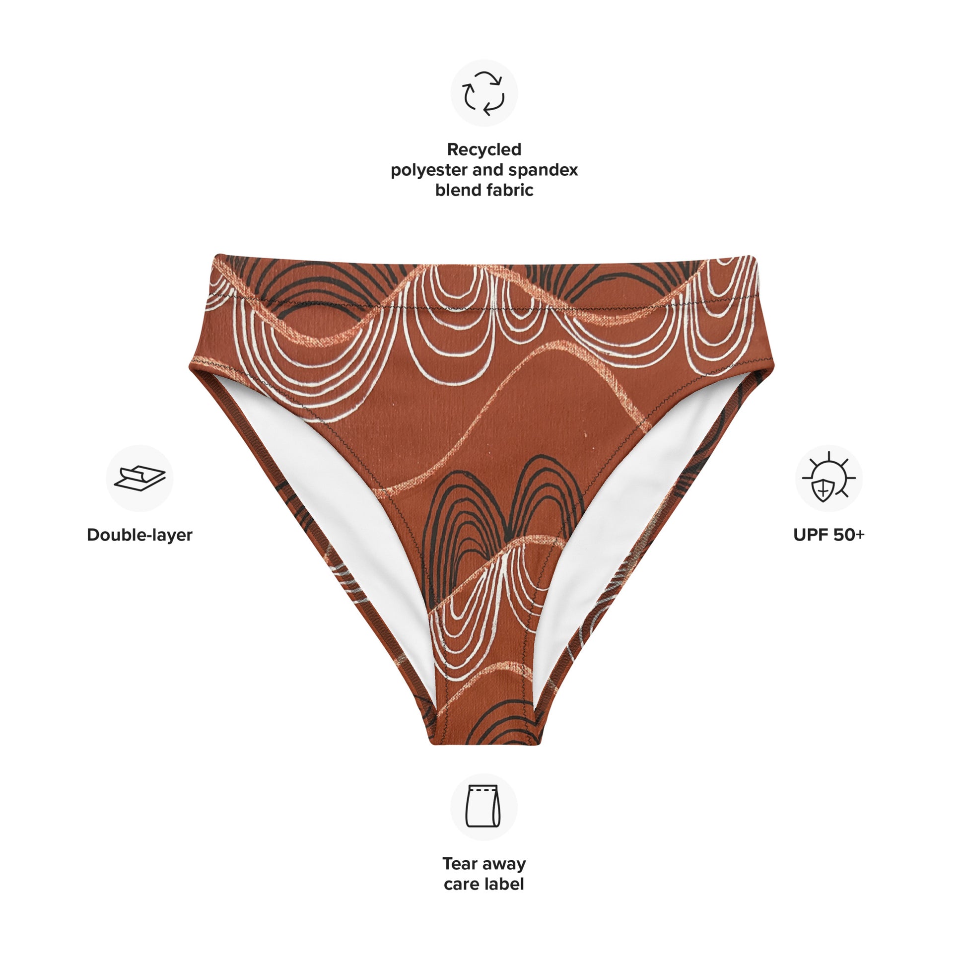 Recycled high-waisted bikini bottom