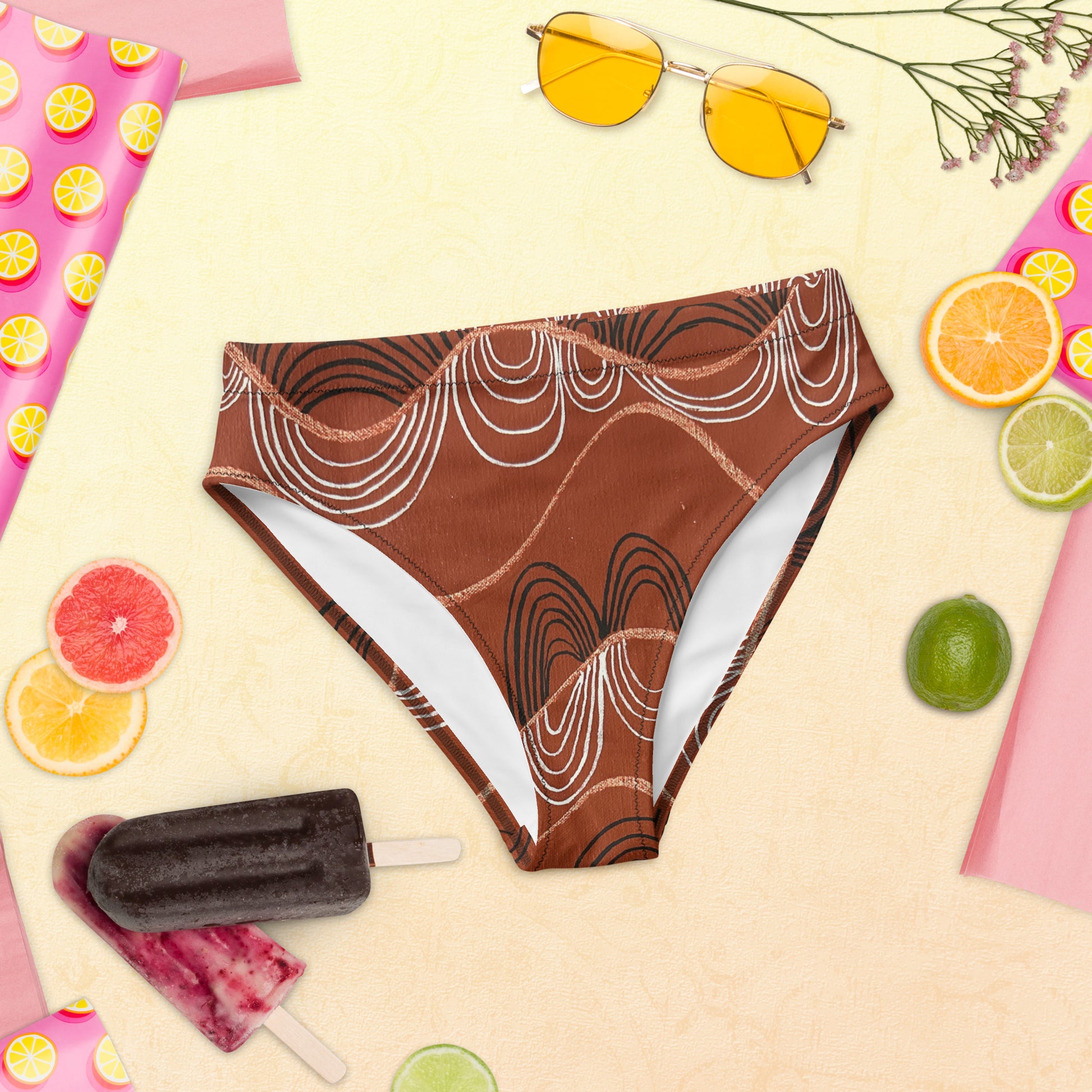 Recycled high-waisted bikini bottom