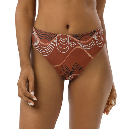Recycled high-waisted bikini bottom