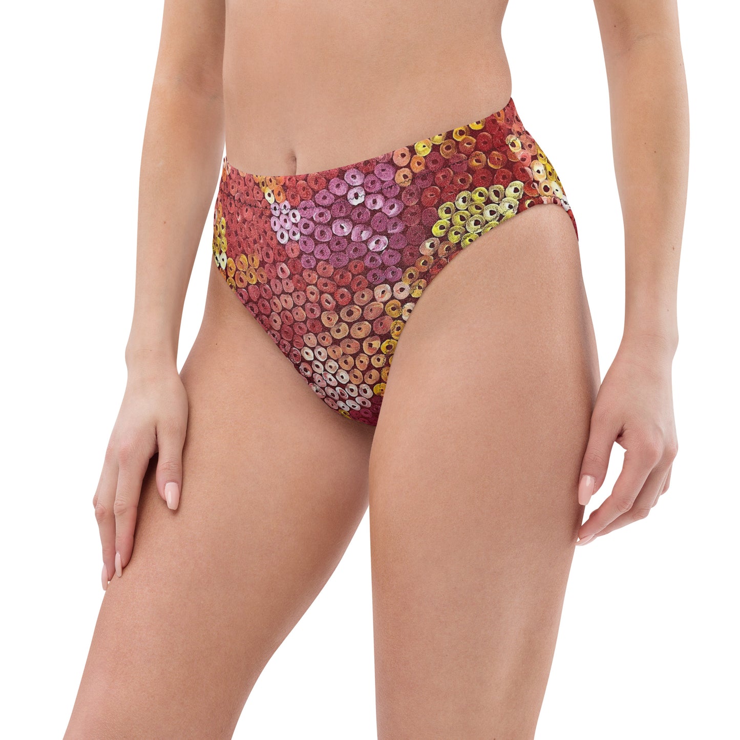 Recycled high-waisted bikini bottom