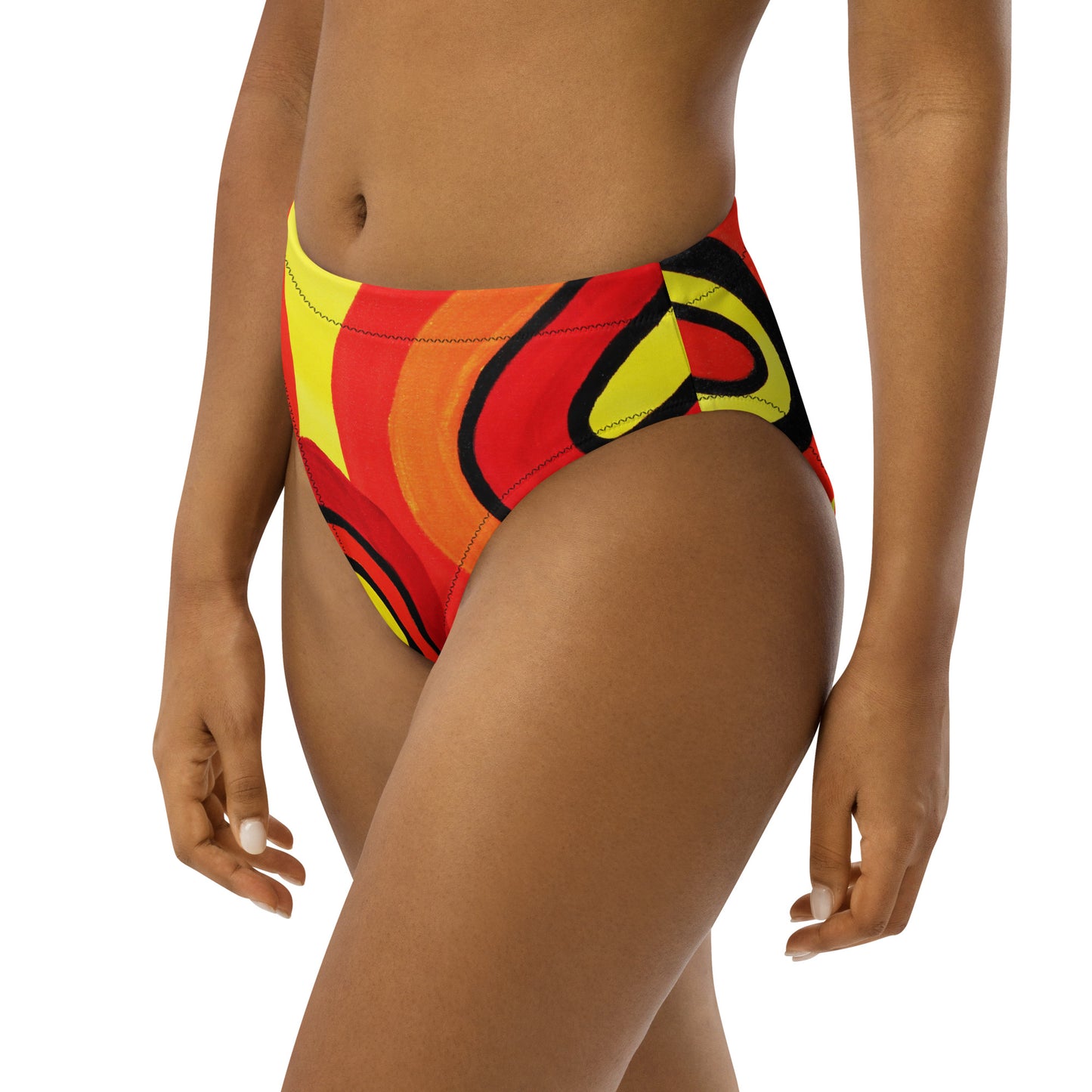 Recycled high-waisted bikini bottom