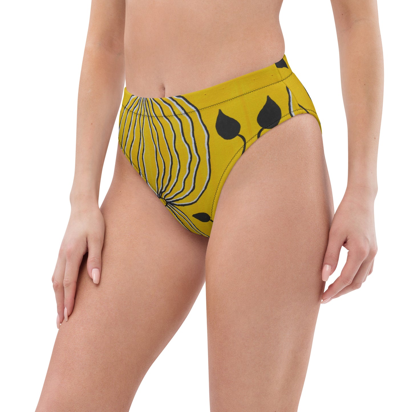 Recycled high-waisted bikini bottom