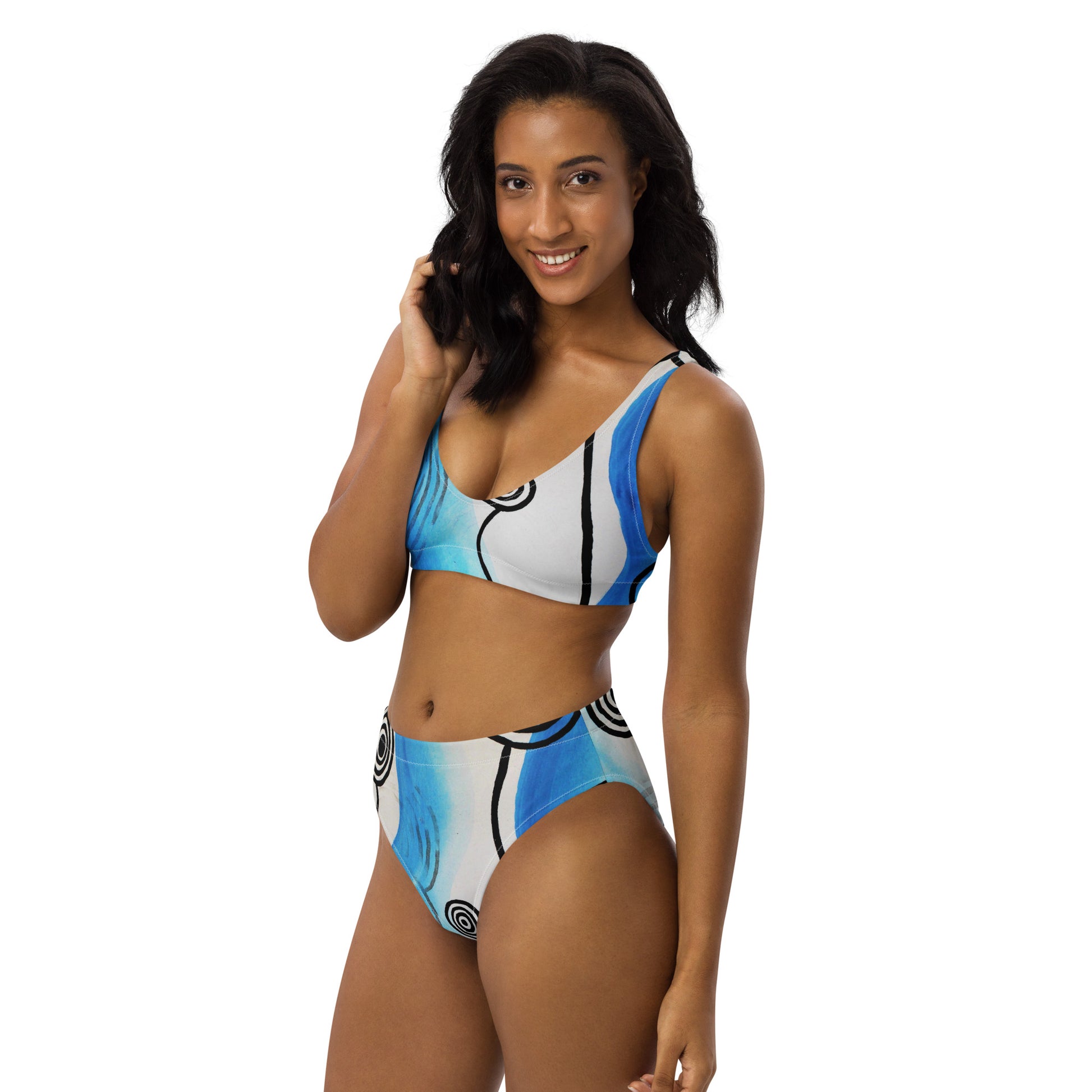 Recycled High-Waisted Bikini Set - Ocean