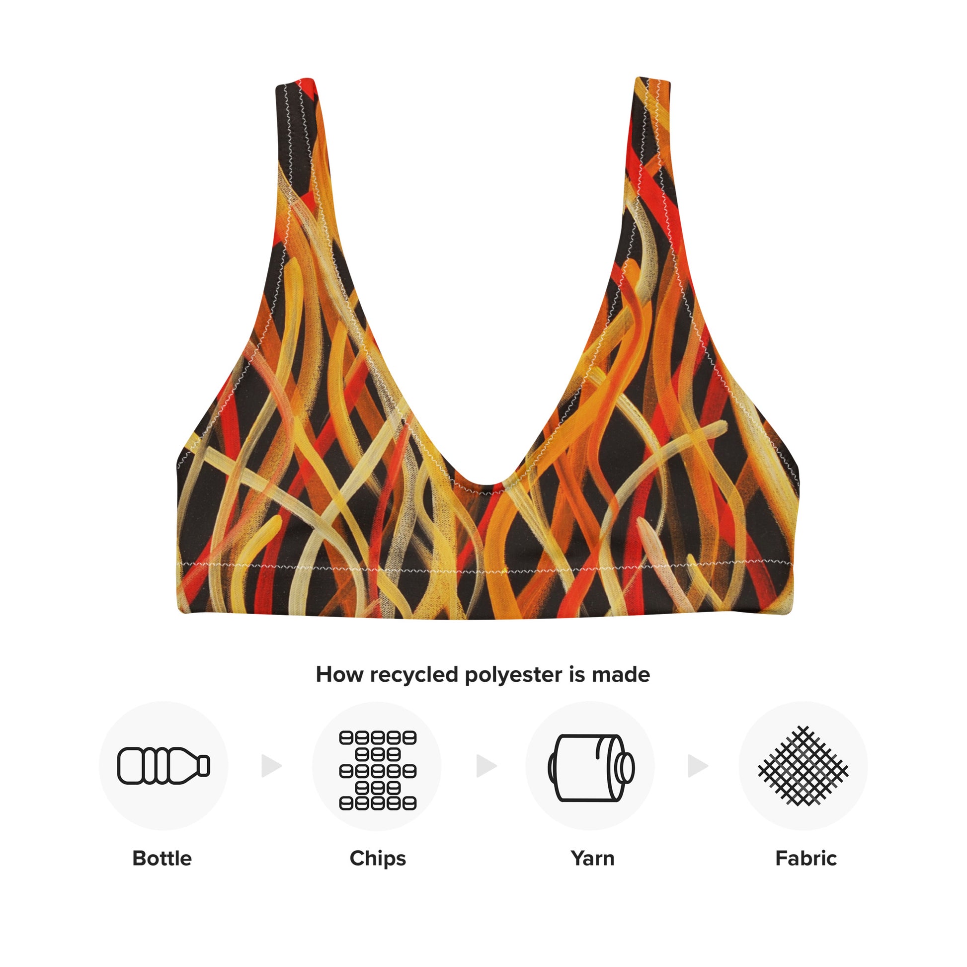 All-Over Print Recycled Padded Bikini Top