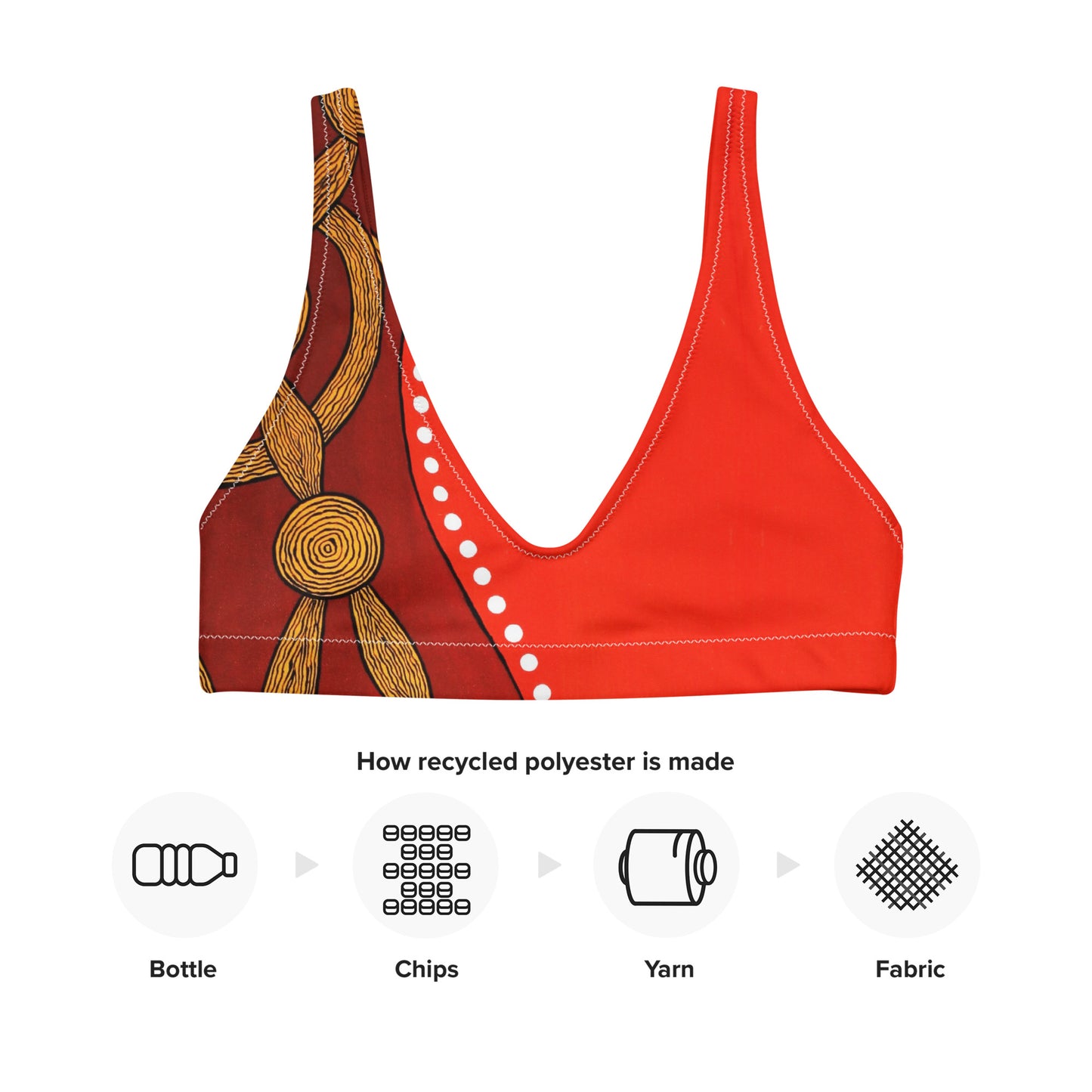 Recycled padded bikini top