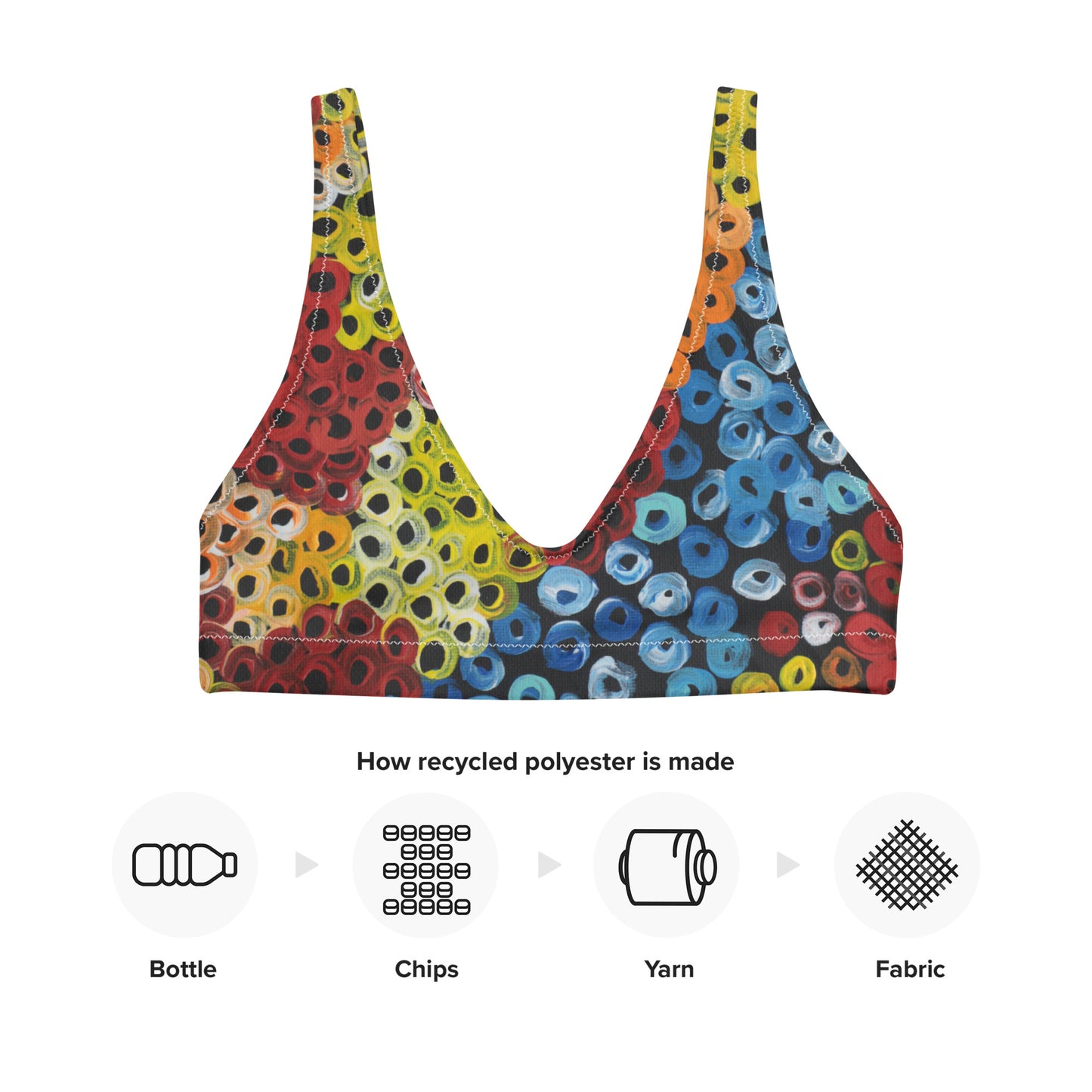 Recycled padded bikini top