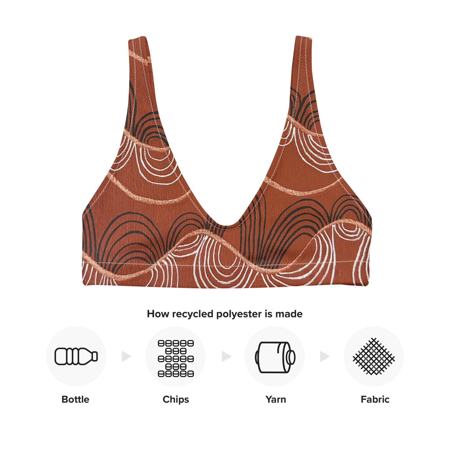 Recycled padded bikini top